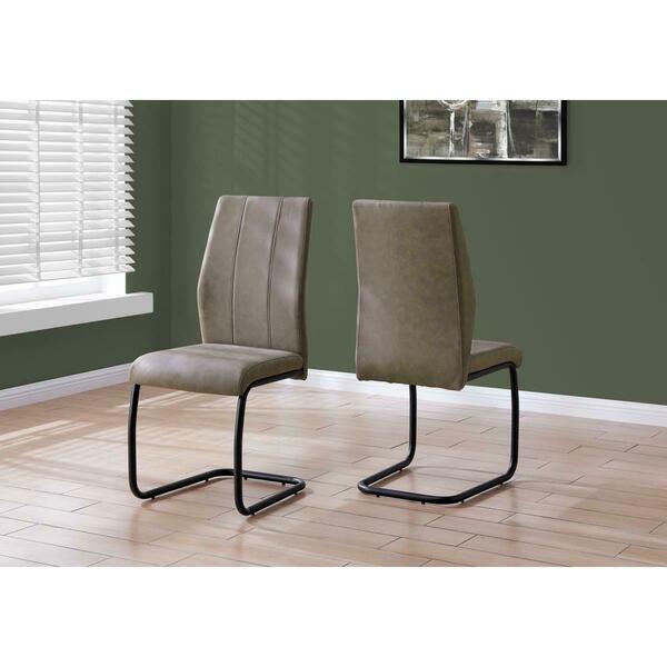 Daphnes Dinnette 39 in. Taupe Fabric & Black Metal Dining Chair - 2 Piece DA3070845